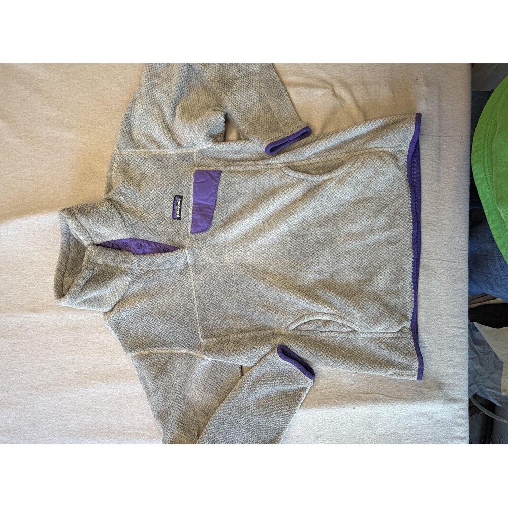 Patagonia Snap-T Fleece Jacket Womens Medium Gray Purple Quarter Snap Pullover